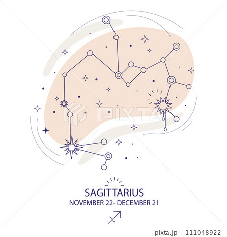Star constellation zodiac Sagittauris vector 111048922
