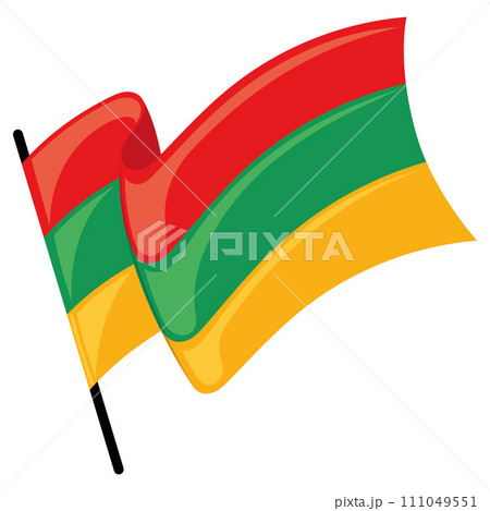 Waving flag with african colors Vector 111049551
