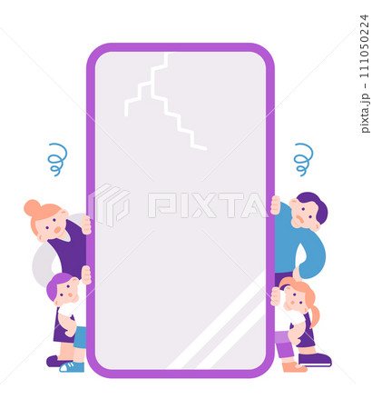 スマートフォンのトラブルで困る家族 スマートフォンのトラブルで困る家族 111050224