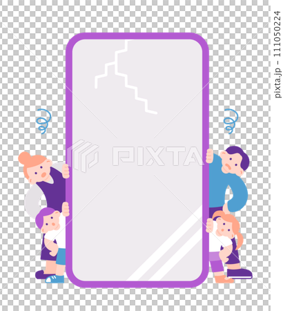 スマートフォンのトラブルで困る家族 スマートフォンのトラブルで困る家族 111050224