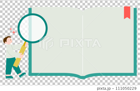 A man searching for information with a magnifying glass A man searching for information with a magnifying glass 111050229