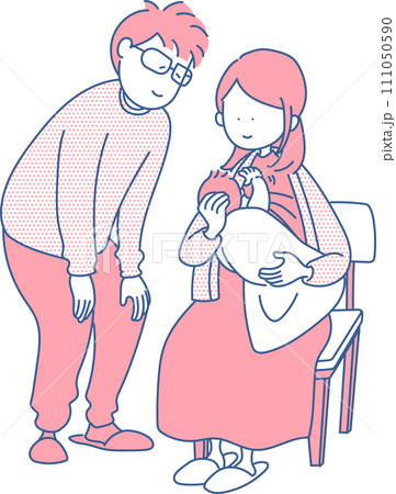 シンプル　イラスト　授乳する人 111050590