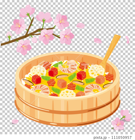 ちらし寿司と桜 111050957