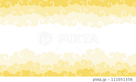 中華風の金の雲のパターン背景 111051356