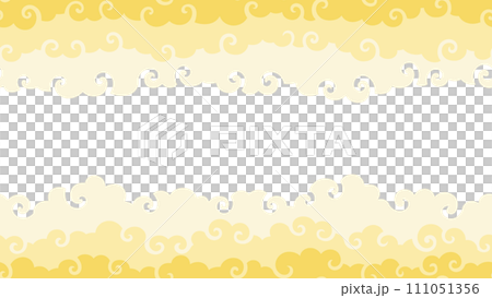中華風の金の雲のパターン背景 111051356