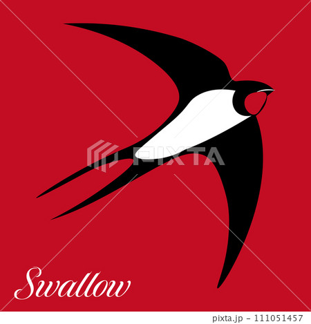 飛ぶツバメのイラスト 背景あり 111051457