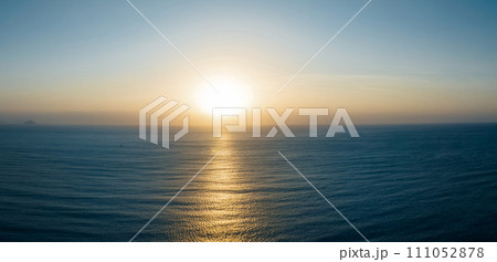 Aerial view of beautiful sea wave and sunrise sky 111052878