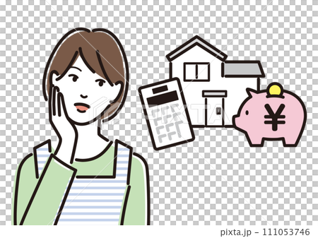 お金のことを考える主婦 111053746