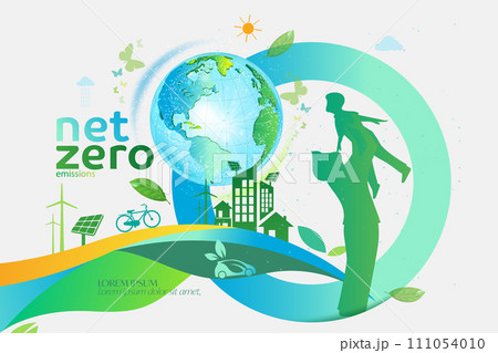 Net zero and carbon neutral concept. 111054010
