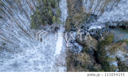 Winter Stream from Above 111054155