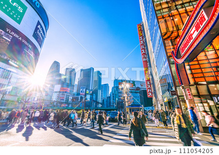 日本の東京都市景観 JN.1に…賑わう歌舞伎町から副都心など望む…光と影…二つの光は、マ不要＝15日 111054205
