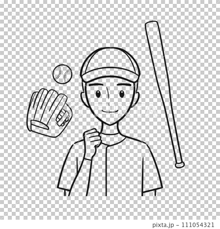 棒球部、青少年棒球、在社團活動中努力工作的男學生（畫線） 111054321