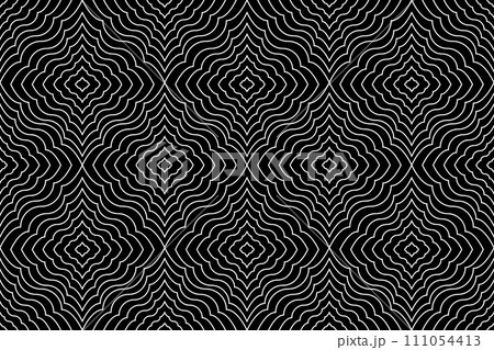 Abstract geometric pattern with stripes, lines. Seamless vector background. White and black ornament. Simple lattice graphic design. 111054413