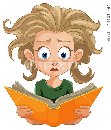 Curious Child Engrossed in Reading Curious Child Engrossed in Reading 111054460