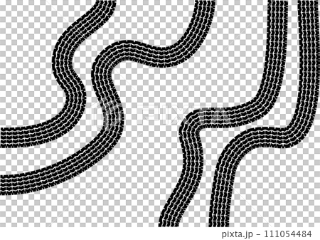 シンプルなタイヤ痕の背景素材 111054484