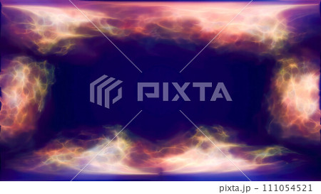 Multicolored energy magic frame made of futuristic waves and lines of liquid plasma smoke particles. Abstract background Multicolored energy magic frame made of futuristic waves and lines of liquid plasma smoke particles. Abstract background 111054521