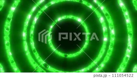 Abstract background looped circles a tunnel of flying green fire rings of energy plasma with a glow effect shiny festive bright beautiful futuristic hi-tech Abstract background looped circles a tunnel of flying green fire rings of energy plasma with a glow effect shiny festive bright beautiful futuristic hi-tech 111054522