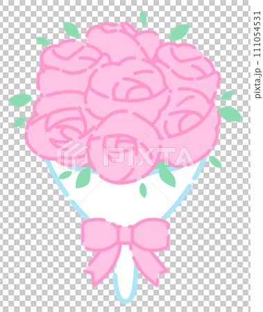 一束粉紅玫瑰的插圖 111054531