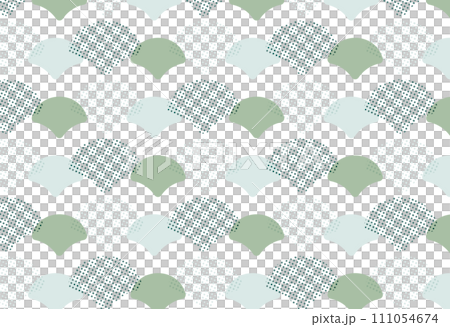 Japanese style fan-shaped background pattern illustration 111054674