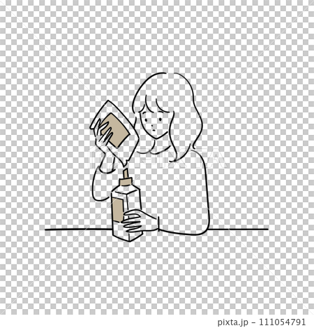 An eco-friendly woman who refills detergent into bottles and her nameless household chores 111054791