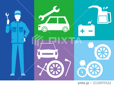 自動車メンテナンスのイメージイラスト 111055522