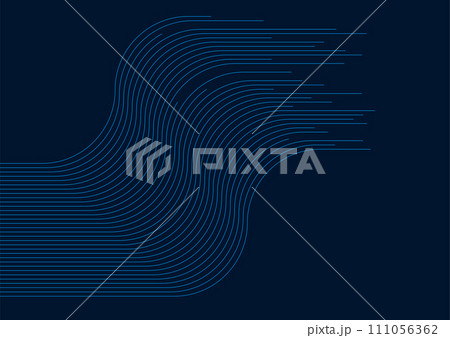 Dark blue curved geometric lines tech abstract background Dark blue curved geometric lines tech abstract background 111056362