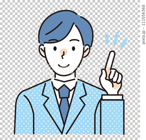 Male office worker businessman pointing to a point 111056368