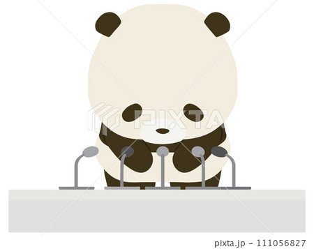 謝罪会見をするパンダ 謝罪会見をするパンダ 111056827