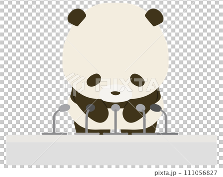謝罪会見をするパンダ 謝罪会見をするパンダ 111056827
