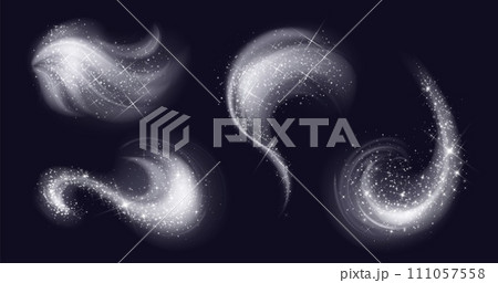 White swirl fragrance wind with snow particles. 111057558