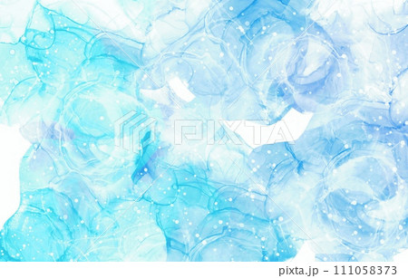 水色の抽象的な背景 バレンタインやウェディングに使えるアルコールインクアート 水色の抽象的な背景 バレンタインやウェディングに使えるアルコールインクアート 111058373