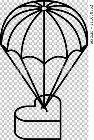 heart parachute isometric Line icon 111058562