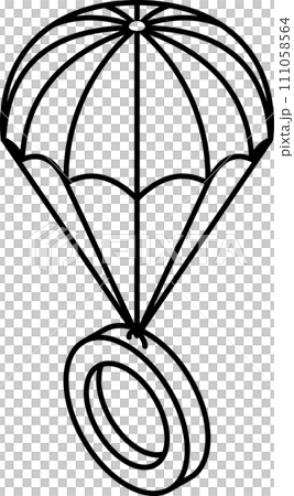 ring parachute isometric Line icon 111058564