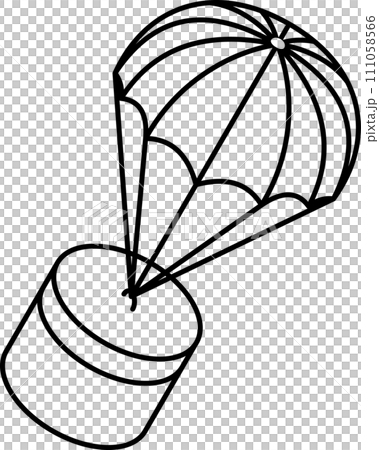 gift parachute isometric Line icon 111058566