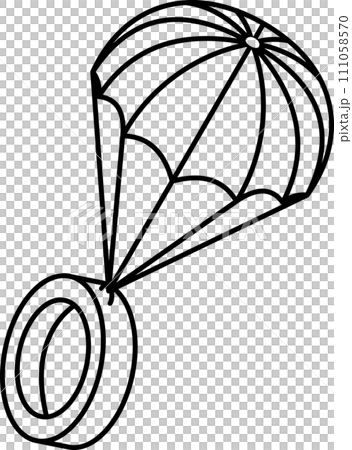 ring parachute isometric Line icon 111058570