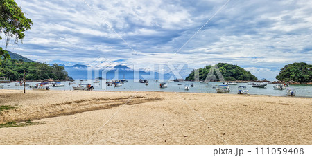Abraao beach on big island Ilha Grande in Angra dos Reis, Rio de Janeiro, Brazil Abraao beach on big island Ilha Grande in Angra dos Reis, Rio de Janeiro, Brazil 111059408