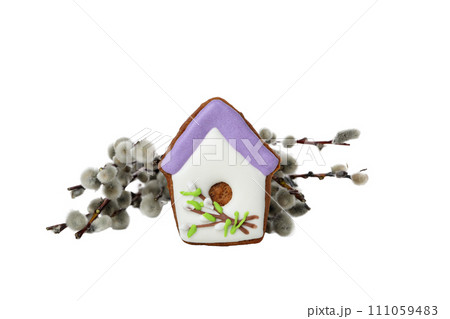 PNG, Concept of Easter with willow, isolated on white background PNG, Concept of Easter with willow, isolated on white background 111059483
