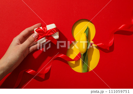Paper cut number eight with fresh tjuspans 111059751