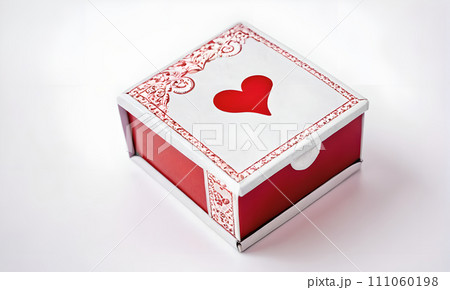 AI-generated content. box heart on a white background, valentine's day, hearts, romance, red heart on a white background, valentine's day holiday, gifts, expectation dream, fantasy gift valentine's 111060198