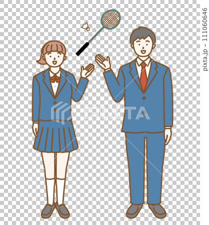 指導羽球社的男女學生 指導羽球社的男女學生 111060646