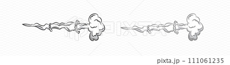 Smoke cartoon vector wind puff . Comic smoke puff 111061235