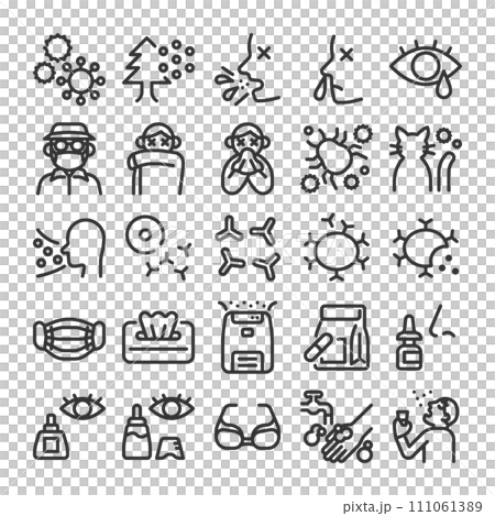 花粉対策・アレルギー対策 アイコン セット 111061389