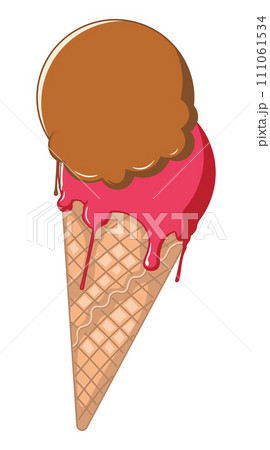 Chocolate and pink ice cream Chocolate and pink ice cream 111061534
