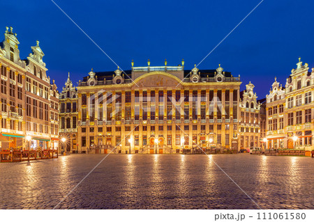 Grand Place Square at night in Brussels, Belgium 111061580