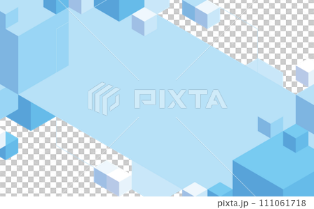 藍色立方體幾何圖案背景 藍色立方體幾何圖案背景 111061718