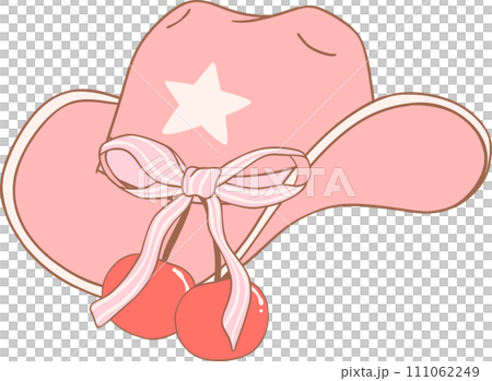 Coquette Cowgirl hat with pink ribbon bow  111062249