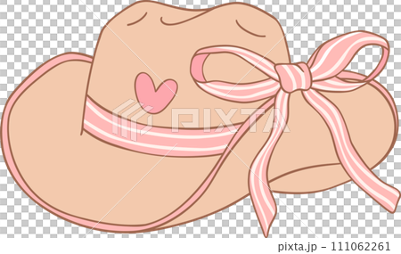 Coquette Cowgirl hat with pink ribbon bow  111062261