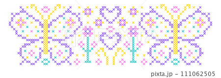 Pattern in cross stitch style  111062505