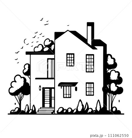 house modern simple illustration sketch hand draw house modern simple illustration sketch hand draw 111062550