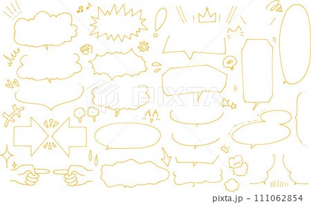 シンプルな手描きのコミック風吹き出しセット 111062854